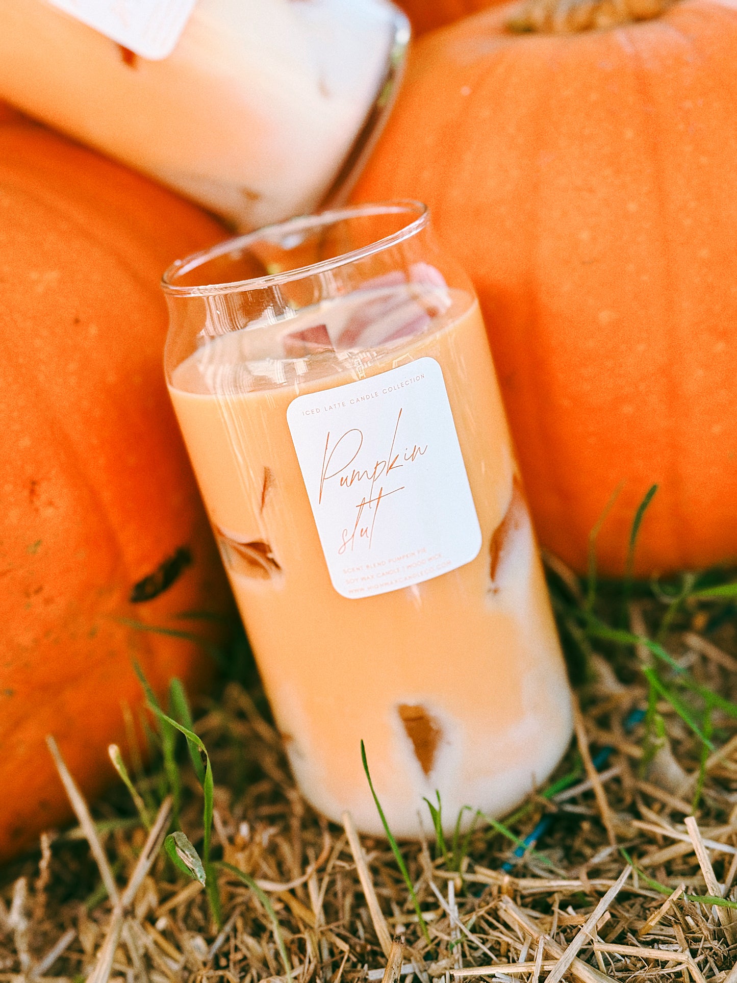 New curated glassware candles - pumpkin caramel