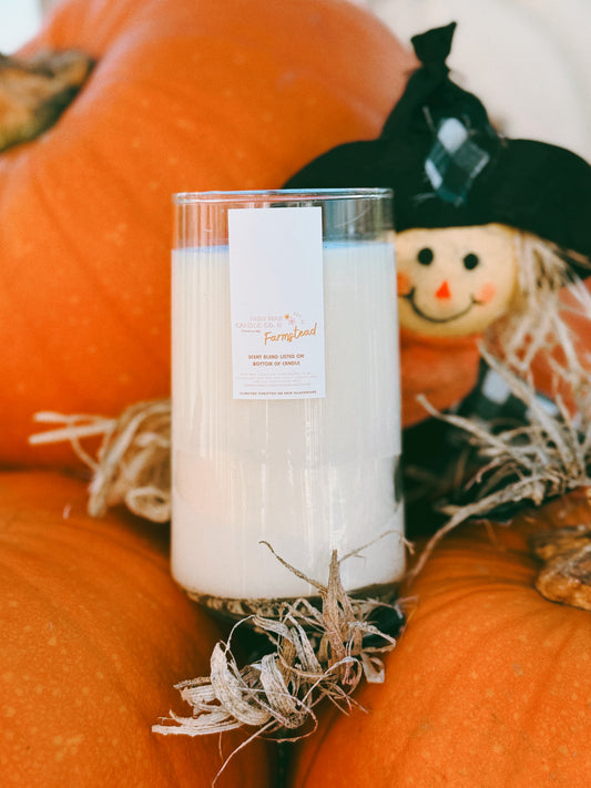 Thrifted glassware candles - pumpkin caramel