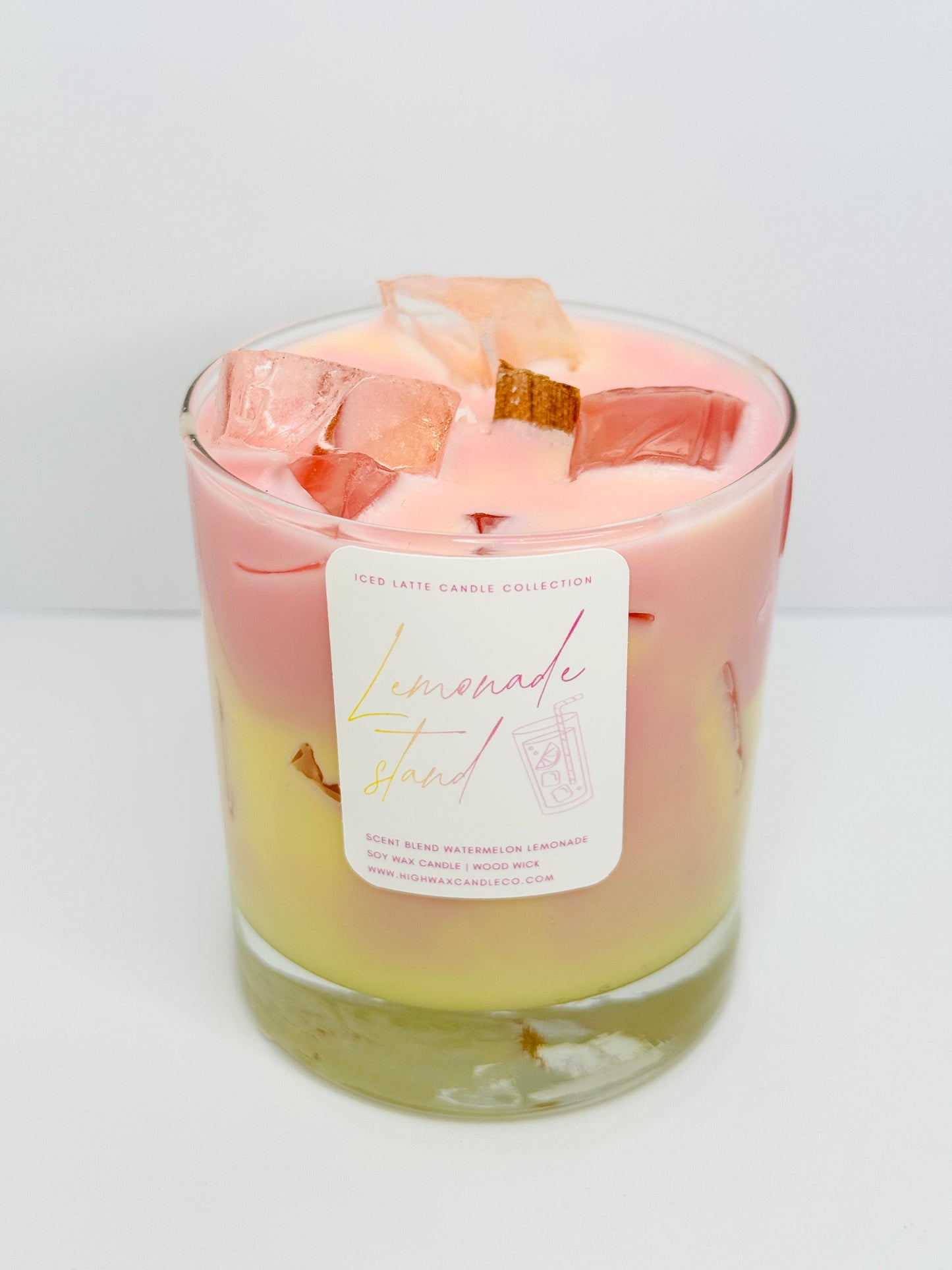11oz Whiskey Jar Iced Latte candles - Watermelon Lemonade 🍉🍋