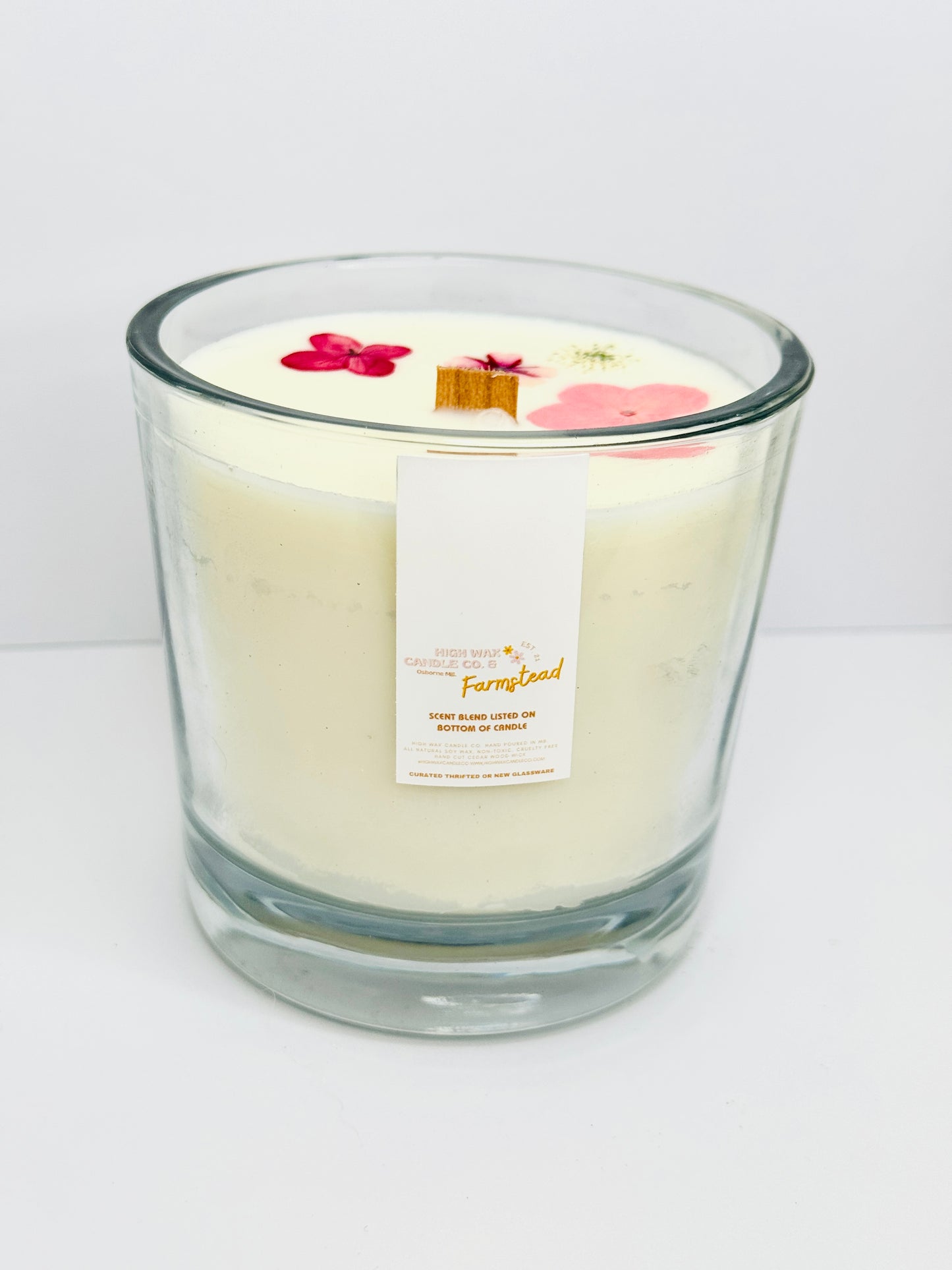 Thrifted glassware candle - Osmanthus & Night rose