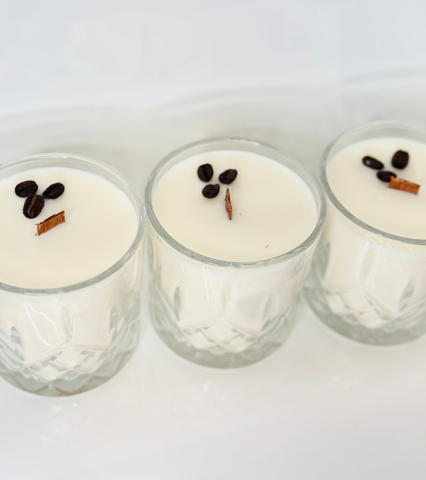 Thrifted glassware candle - Espresso