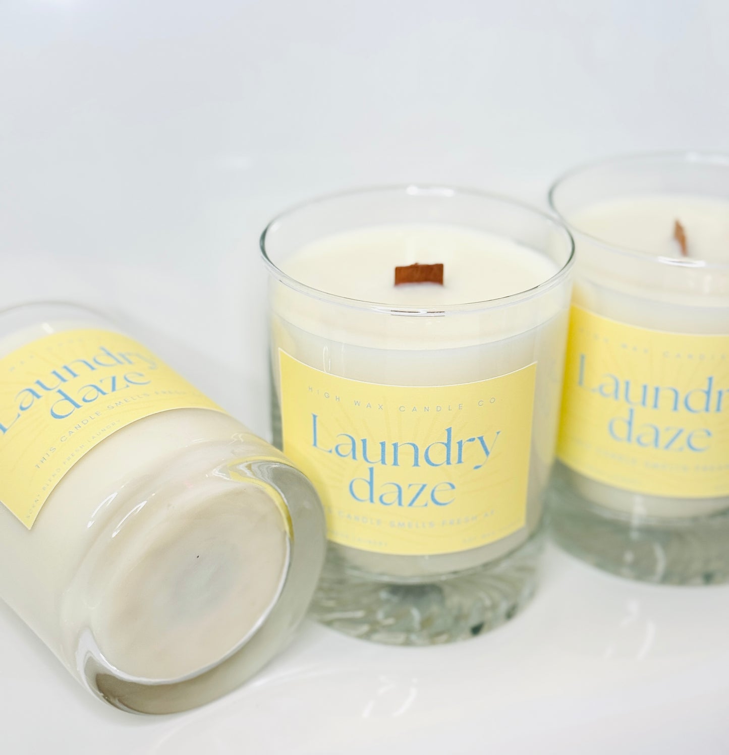 Thrifted glassware candle jar - Fresh Laundry *best seller*
