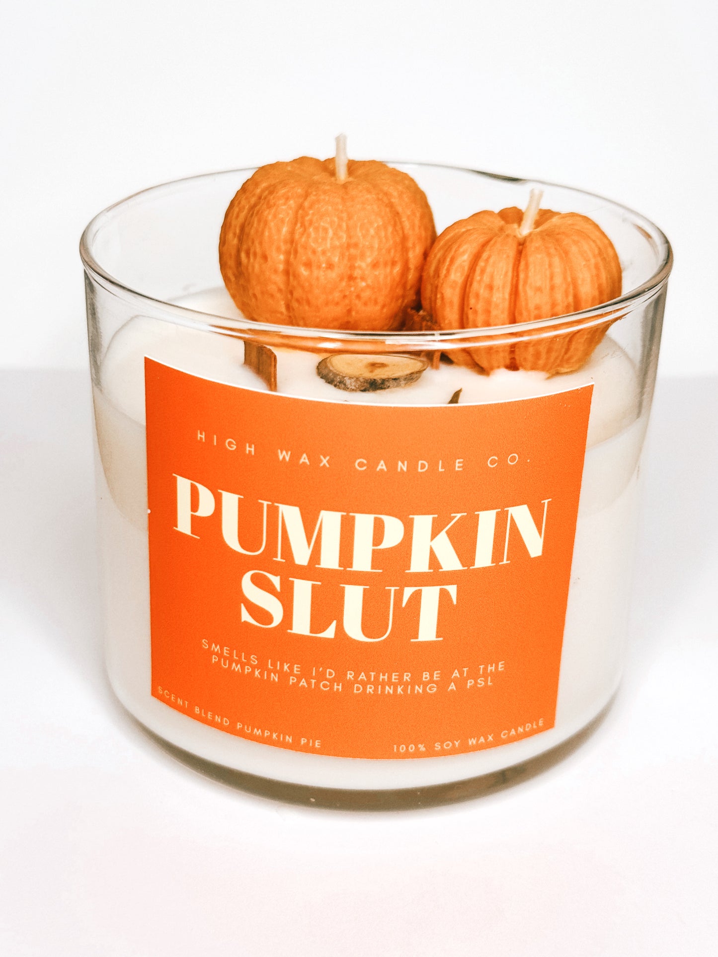 Thrifted glassware candles - pumpkin pie