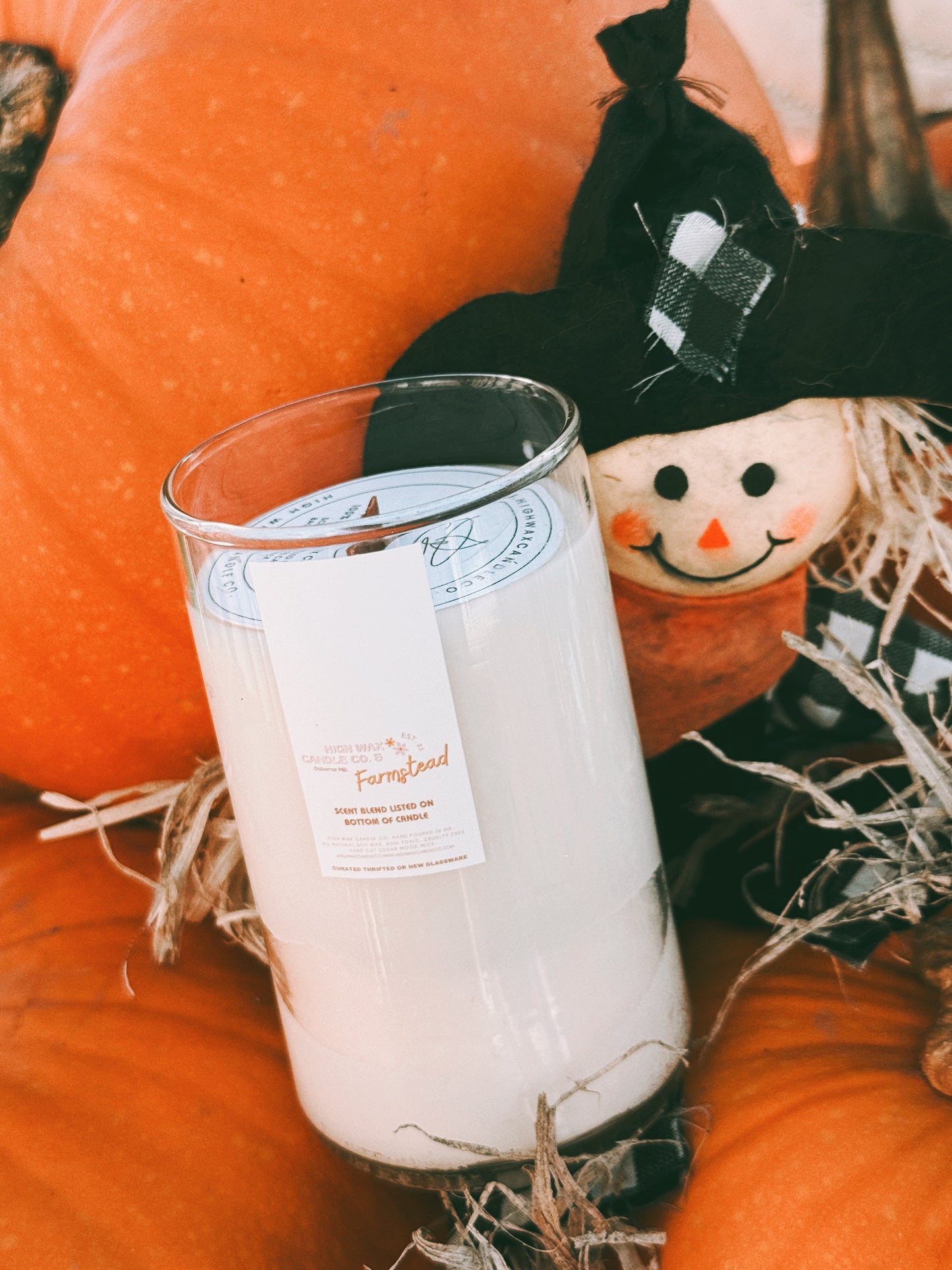 Thrifted glassware candles - pumpkin caramel