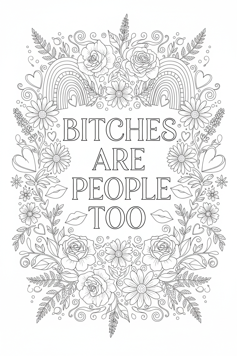 Colouring pages *DOWNLOAD OPTION AVAILABLE* - Bitches are people too
