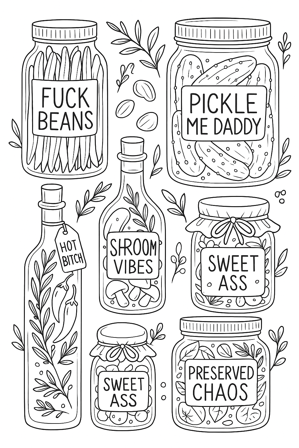 Colouring pages *DOWNLOAD OPTION AVAILABLE* - Pickle me daddy