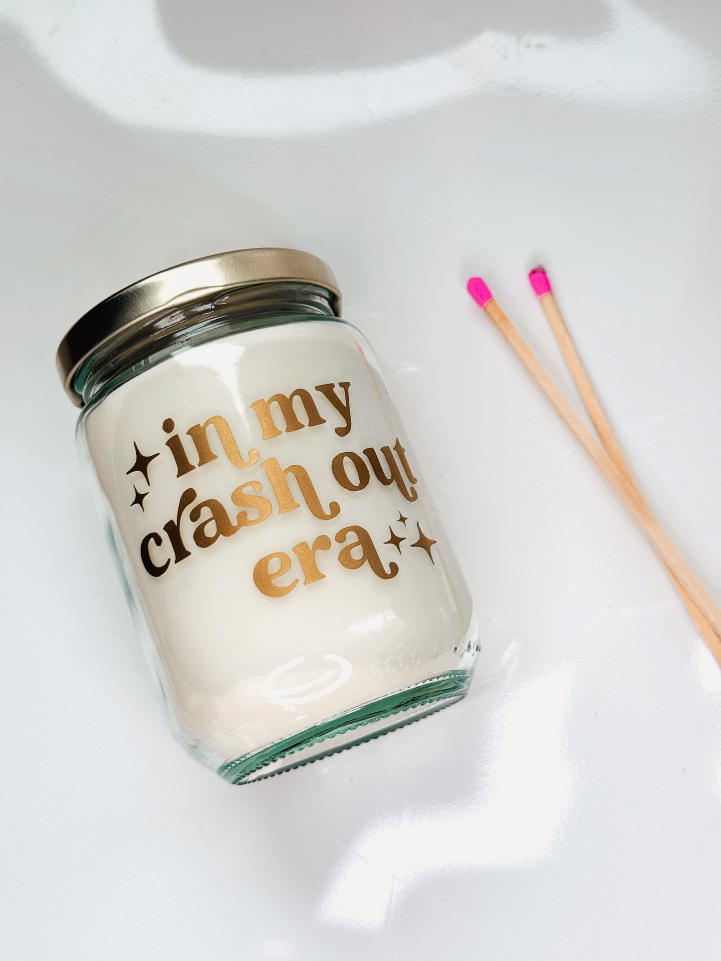 12.5oz conversation candles - ASSORTED DECALED JARS ** in Coconut Cream 🥥