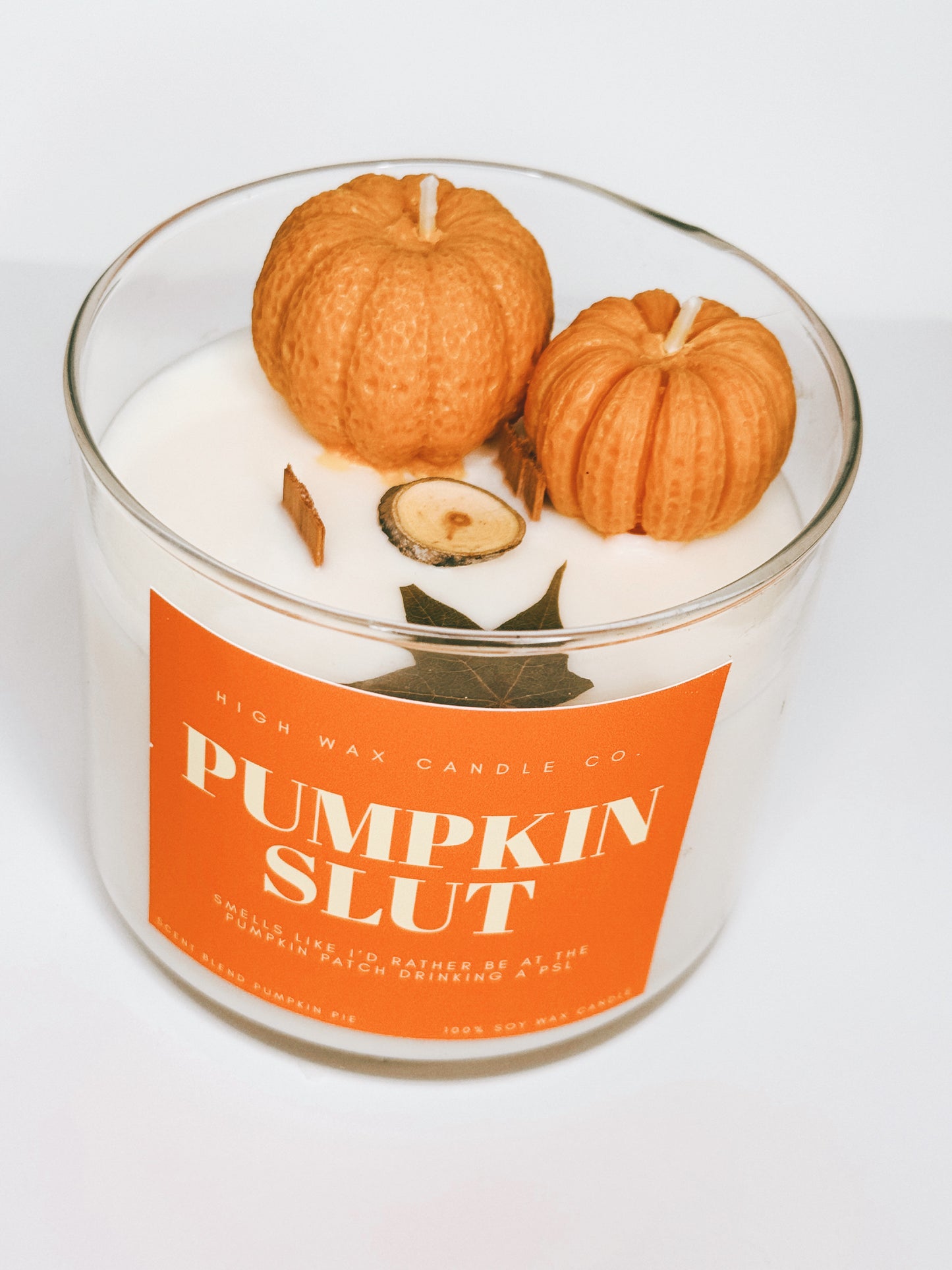 Thrifted glassware candles - pumpkin pie