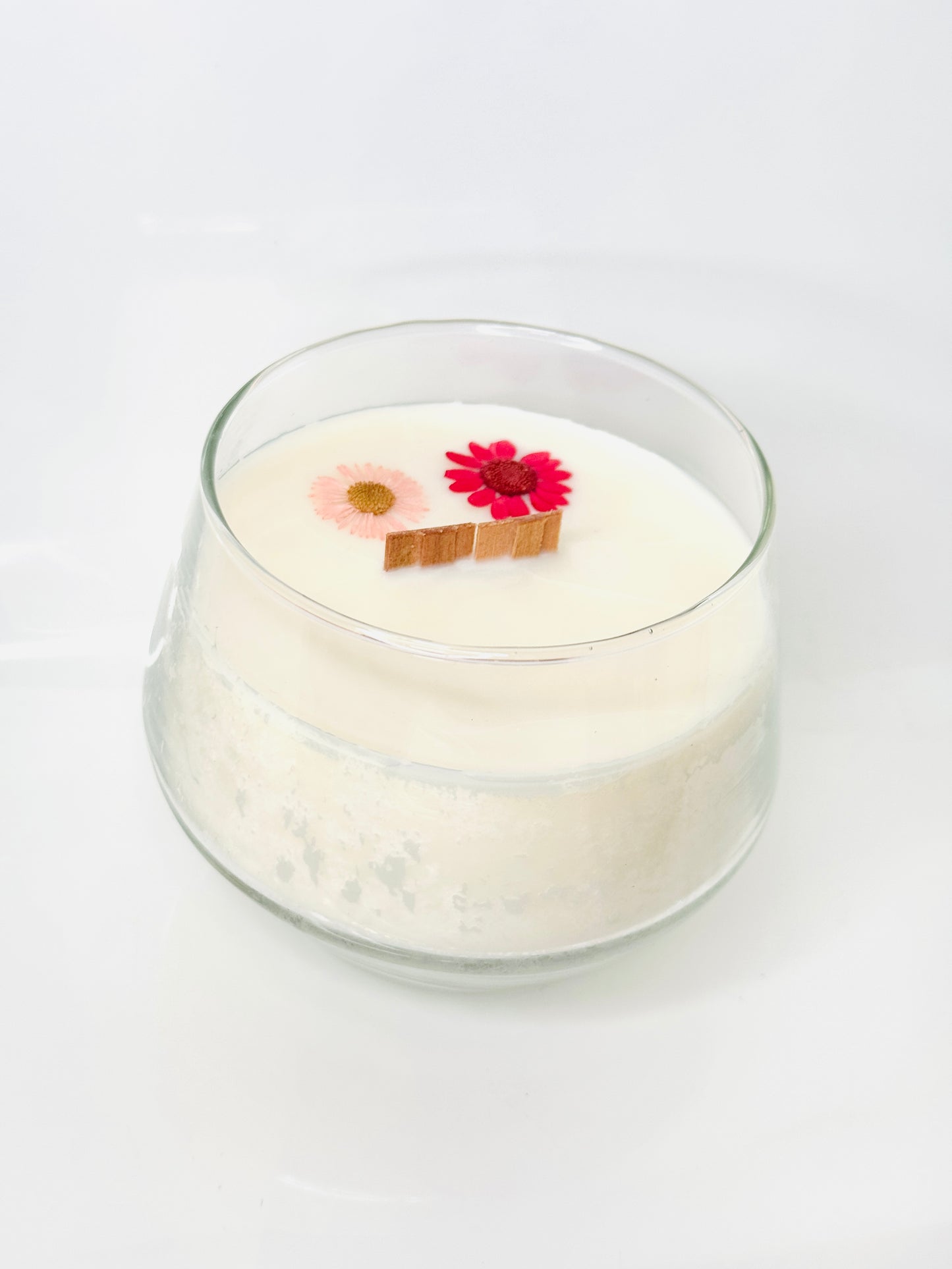 Thrifted glassware candle jar - Sea salt