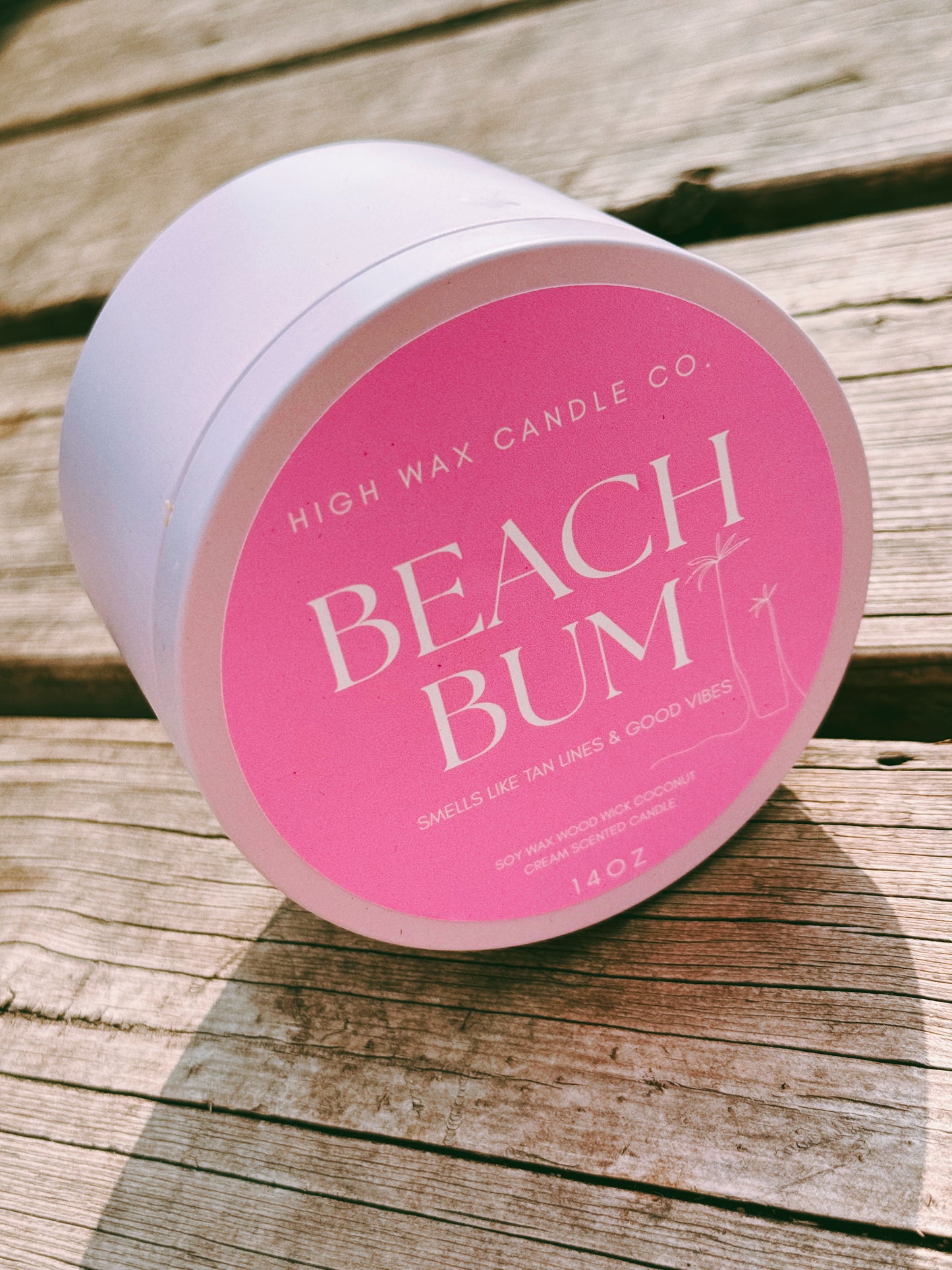 Pink tin candles - coconut cream