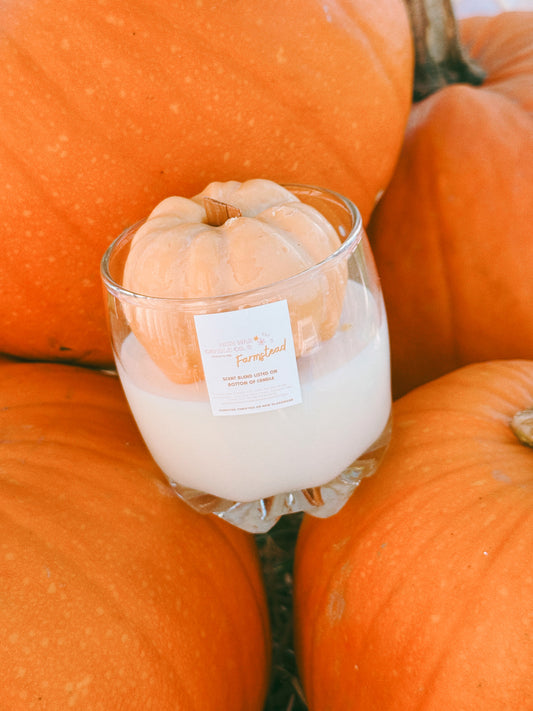 Thrifted glassware candles - pumpkin caramel