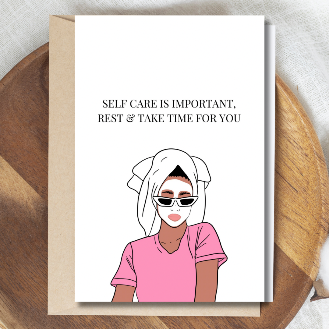 Get well / rest greeting cards - self care is important, rest and take time for you