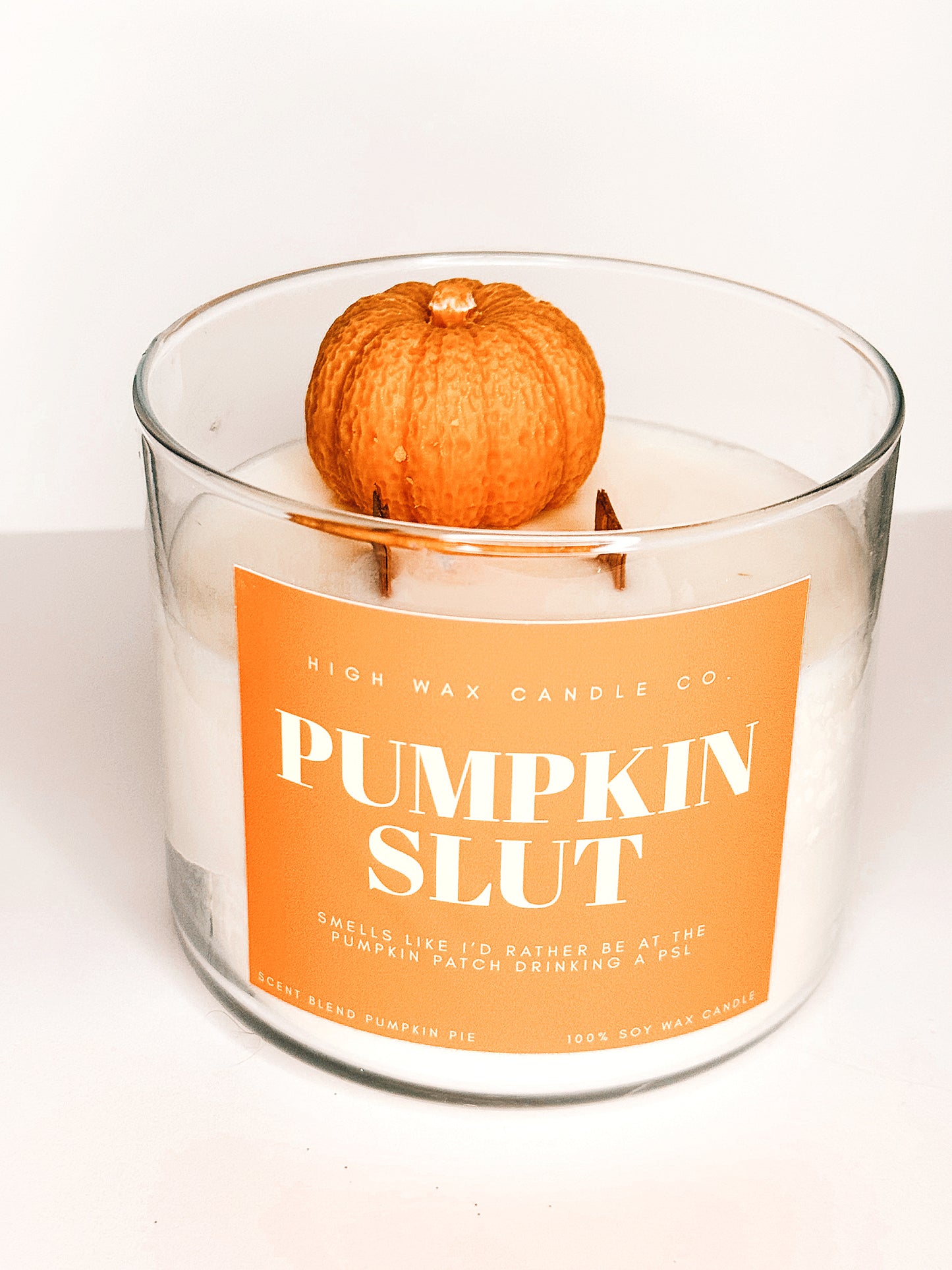 Thrifted glassware candles - pumpkin pie
