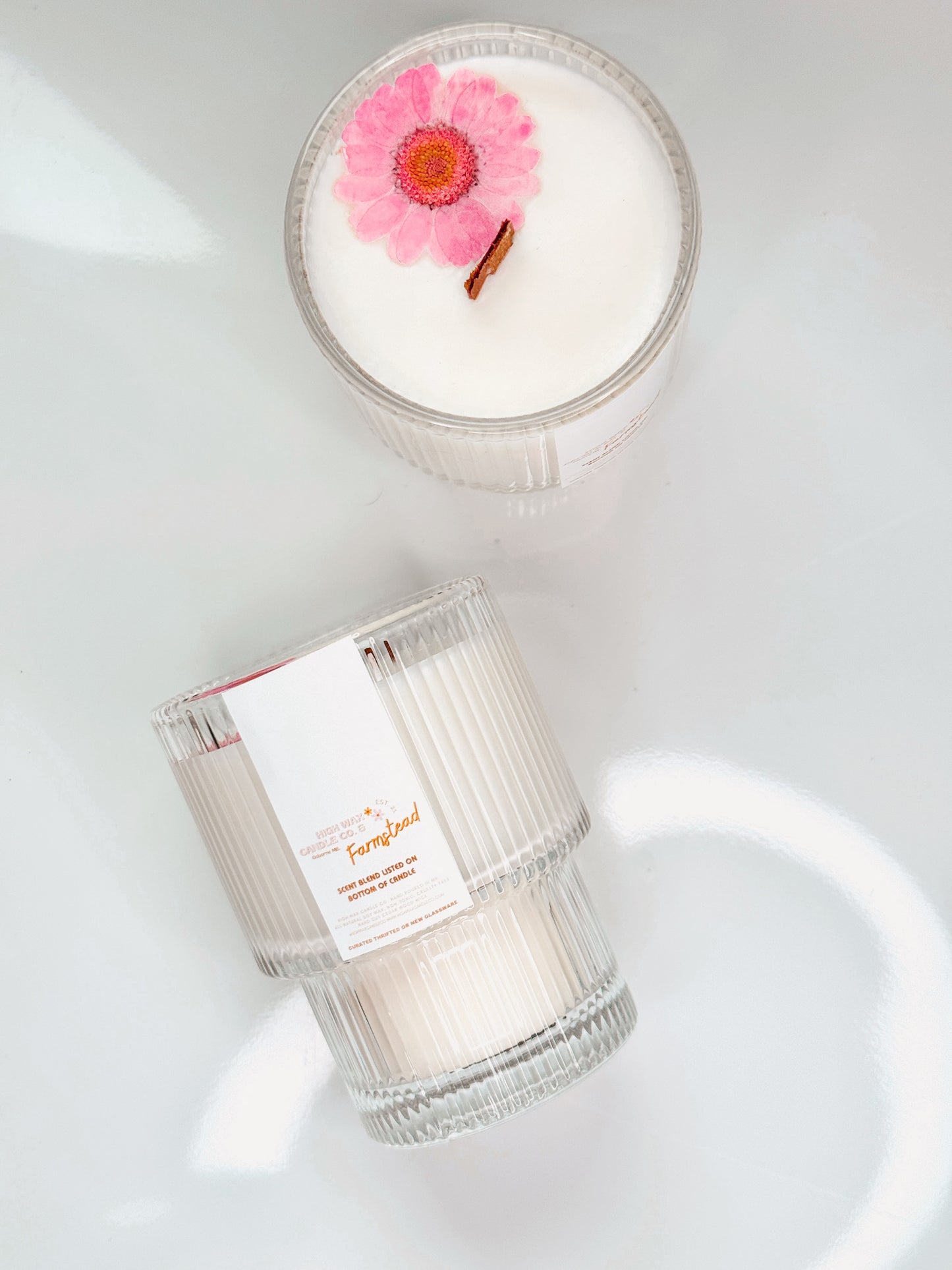 Thrifted glassware candles - Gucci dupe 🌸 Blossom