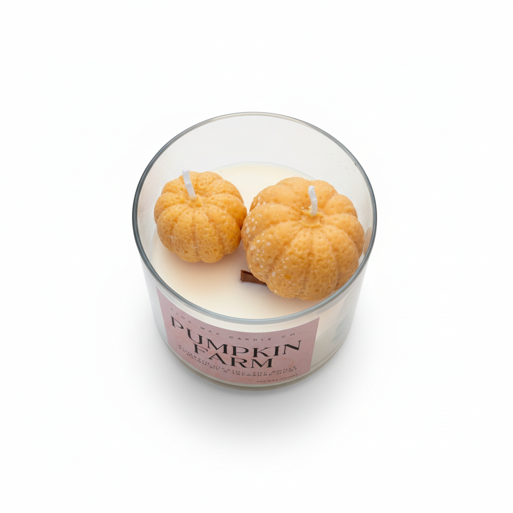 Assorted scented Pumpkin Farms | 16oz Thrifted Glassware Candle | High Wax Candle Co.