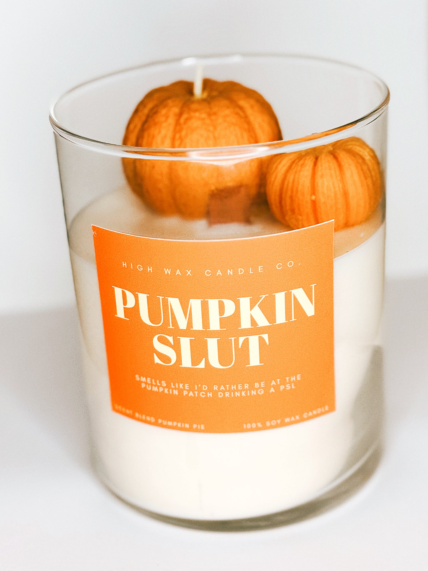 Thrifted glassware candles - pumpkin pie