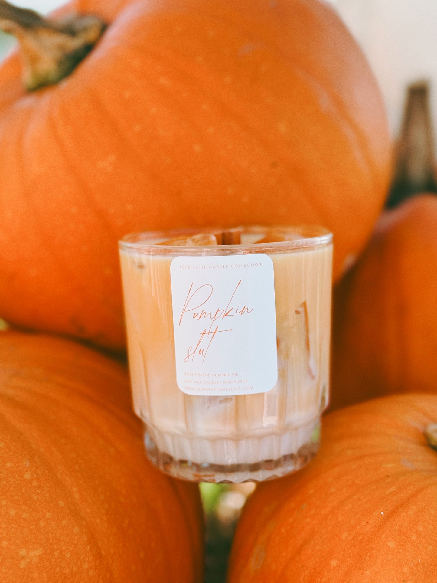 Thrifted glassware candles - pumpkin caramel