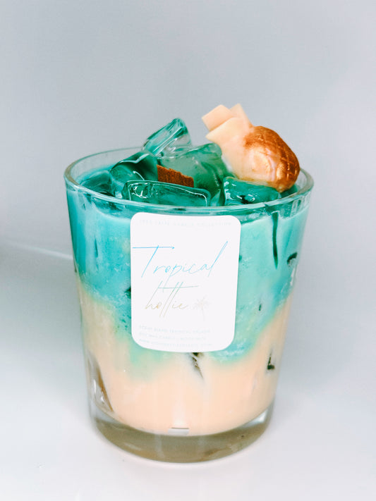 Thrifted glassware candles *iced latte style* - Tropical Splash