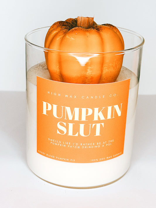 Thrifted glassware candles - pumpkin pie