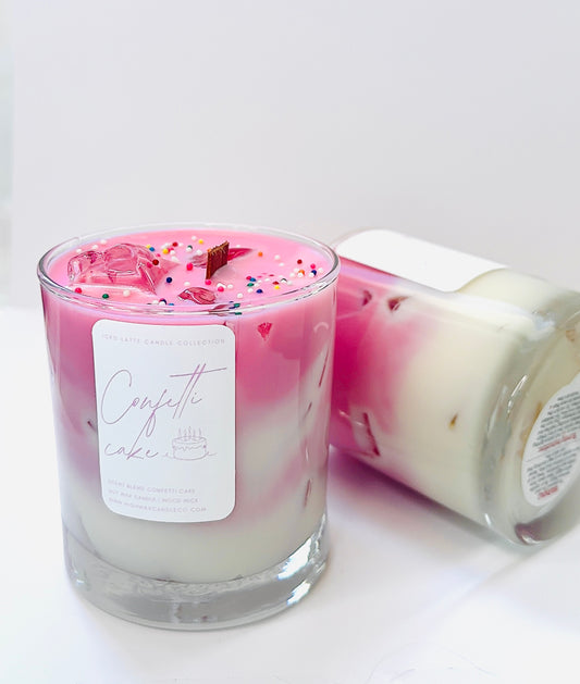 11oz Whiskey Jar Iced Latte candles - Confetti Cake