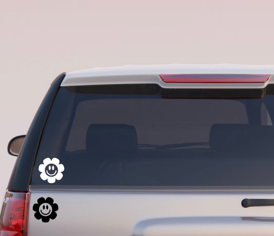 Vinyl vehicle decals - happy flower