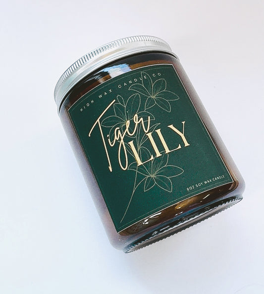 8oz apothecary candles - Tiger lily