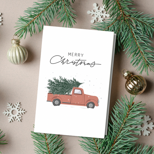 Christmas cards - merry Christmas (Xmas tree truck)