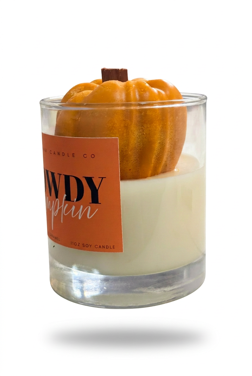 CARAMEL PUMPKIN | 10oz thrifted curated Glassware Candle | High Wax Candle Co.