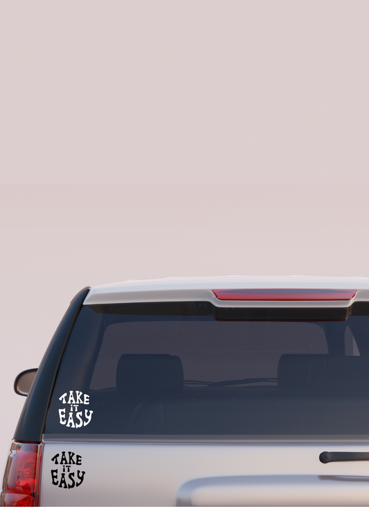 Vinyl vehicle decals - take it easy