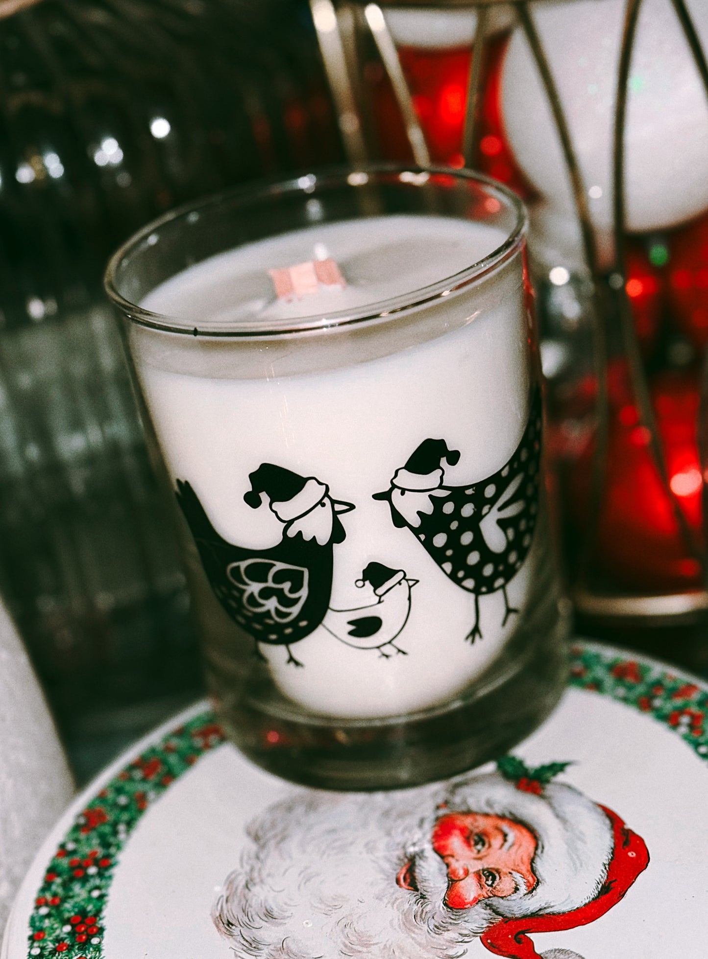 Thrifted glassware candles - gingersnap cookie