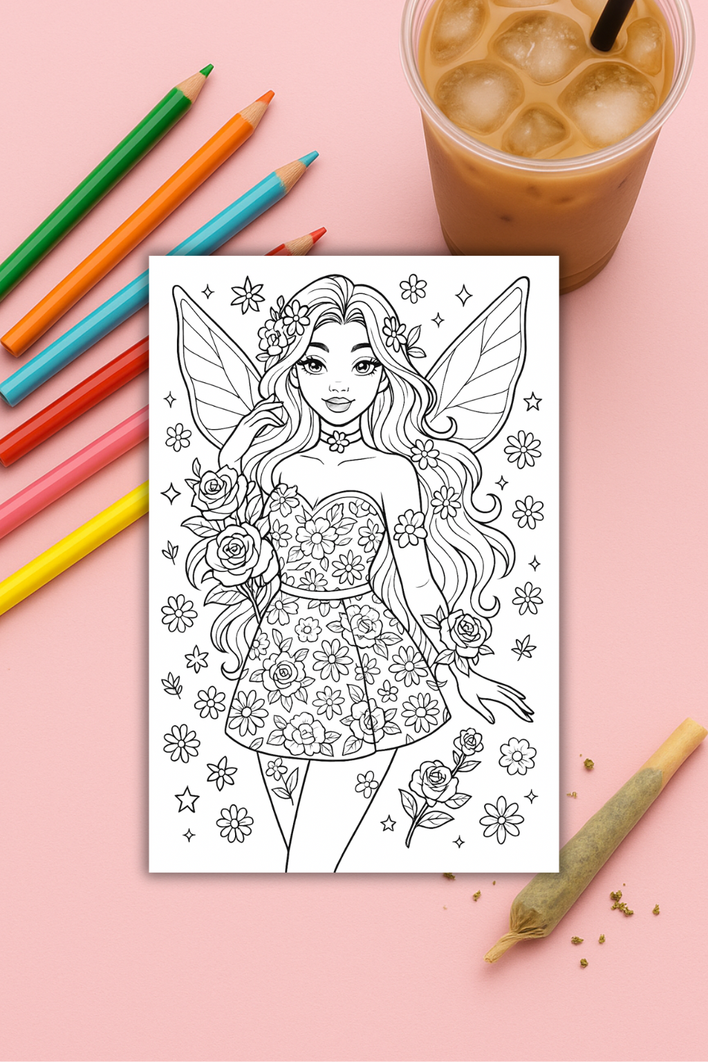 Colouring pages *DOWNLOAD OPTION AVAILABLE* - Flower Fairy