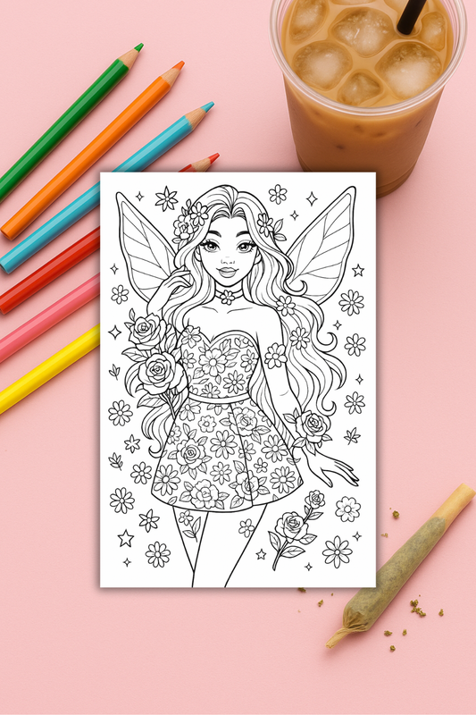 Colouring pages *DOWNLOAD OPTION AVAILABLE* - Flower Fairy