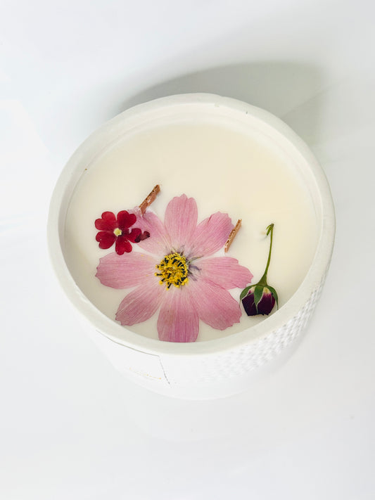 Thrifted glassware candle jar - Sea Salt