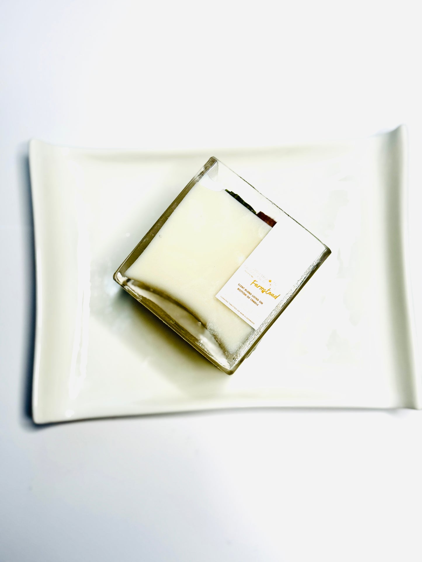 Thrifted glassware candles - Lemon Shortbread