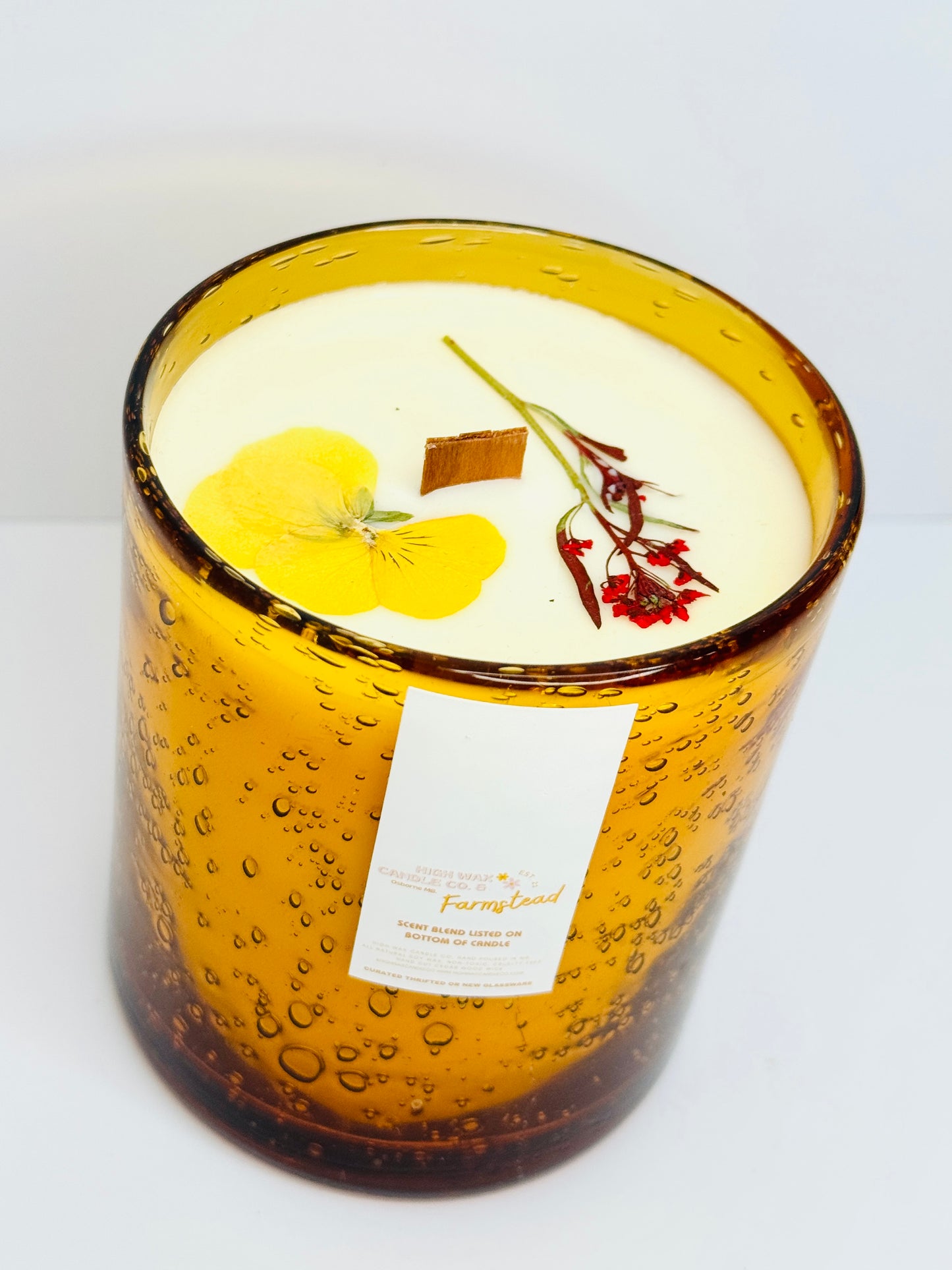 Thrifted glassware candle - Caramel Apple (in-house blend, can only be shopped here)