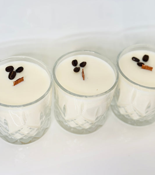 Thrifted glassware candle - Espresso