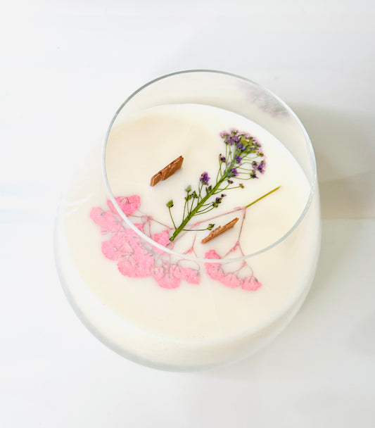 Thrifted glassware candle jar - Sea Salt