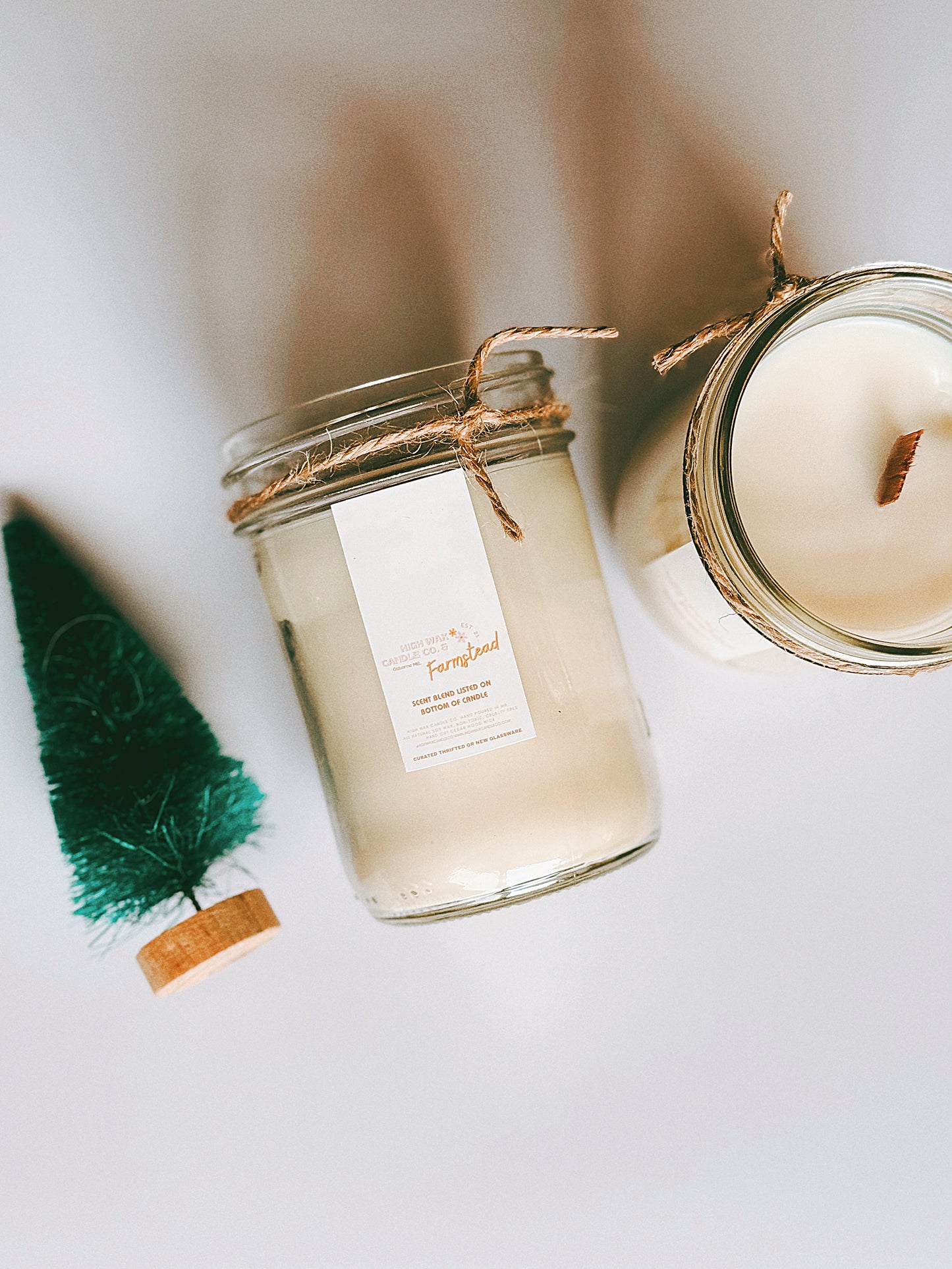 Thrifted glassware candles - Winter Tease