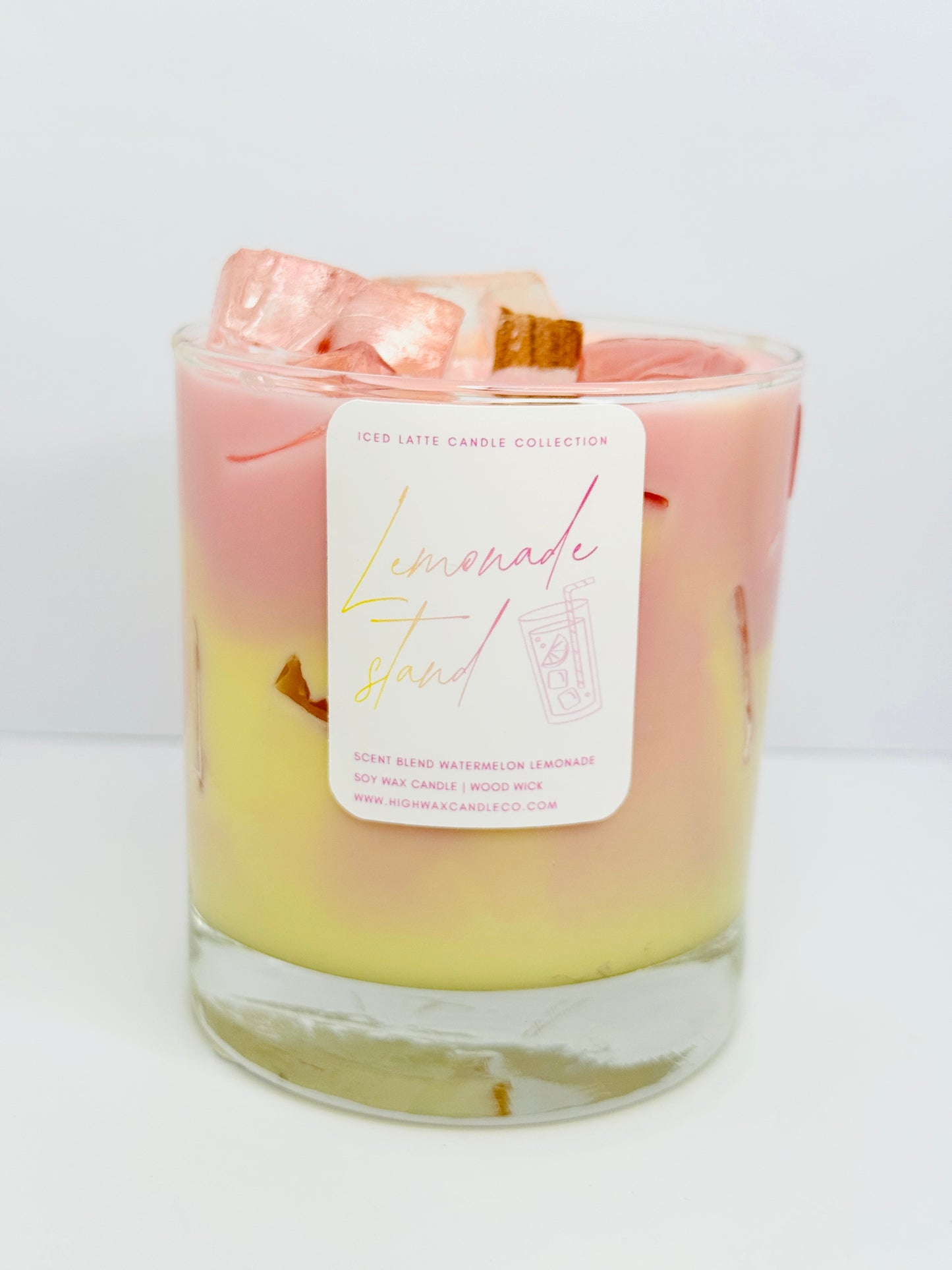 11oz Whiskey Jar Iced Latte candles - Watermelon Lemonade 🍉🍋