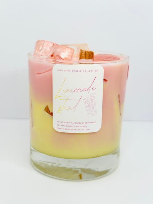 11oz Whiskey Jar Iced Latte candles - Watermelon Lemonade 🍉🍋