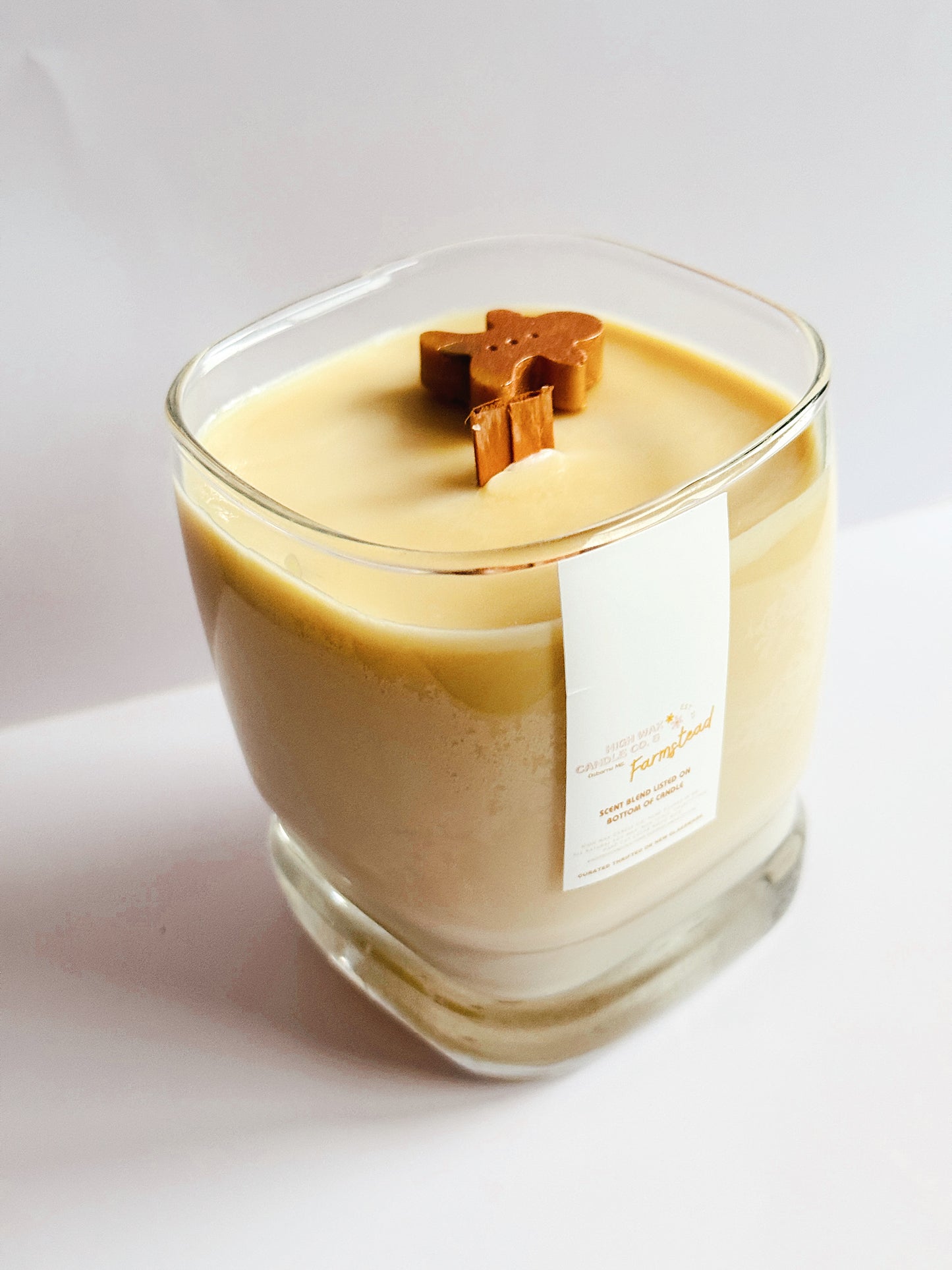 Thrifted glassware candles - Gingerbread