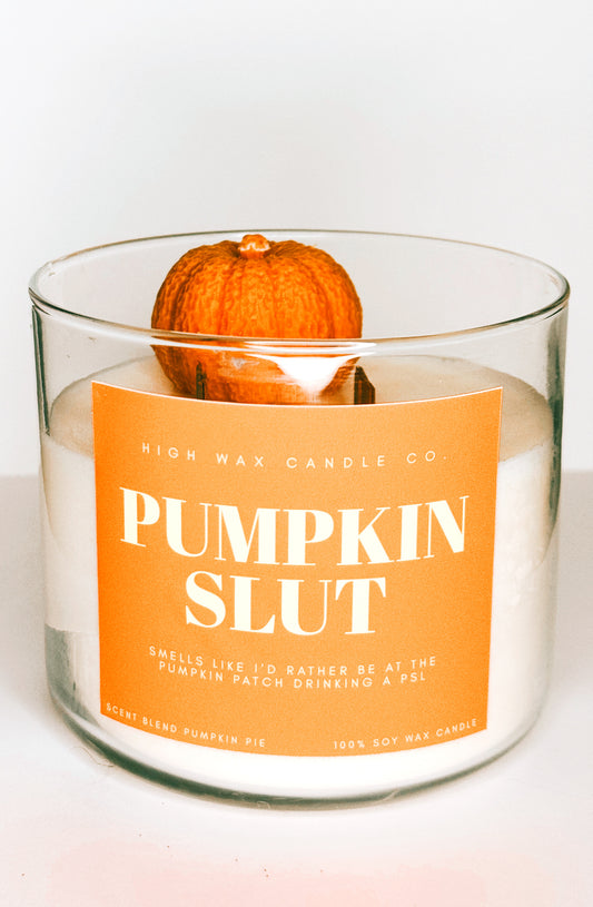 Thrifted glassware candles - pumpkin pie