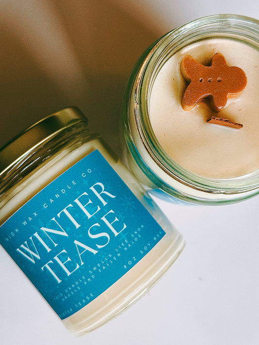 12.5oz/9oz conversation candle - Winter Tease (top seller every season)