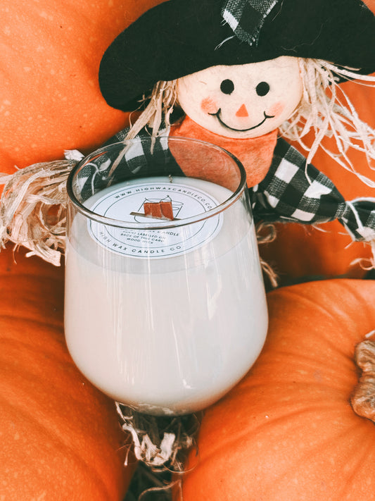 Thrifted glassware candles - harvest jubilee