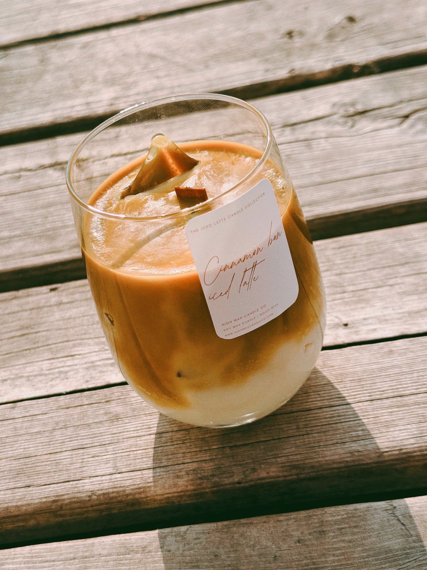 Thrifted glassware candles - cinnamon bun latte