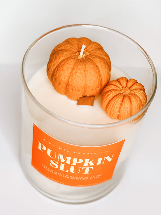 Thrifted glassware candles - pumpkin pie