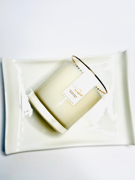 Thrifted glassware candles - old fashioned Christmas