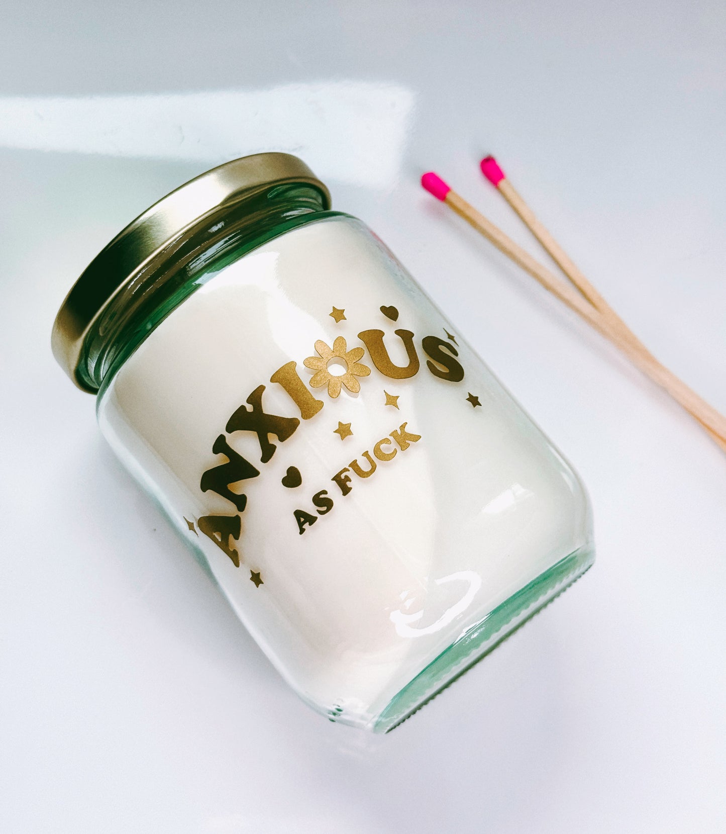 12.5oz conversation candles - ASSORTED DECALED JARS ** in Coconut Cream 🥥