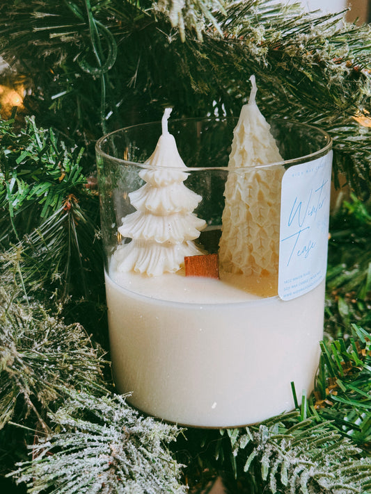 Thrifted glassware candles - Wintertease *seasonal fave*