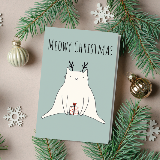 Christmas cards - meowy Christmas